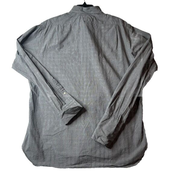 Polo By Ralph Lauren Estate Custom Fit 17.5 44 Plaid Black White Prince Of Wales - Picture 2 of 11